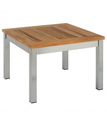 Barlow Tyrie - Equinox Low 60cm Square Table with Teak Top